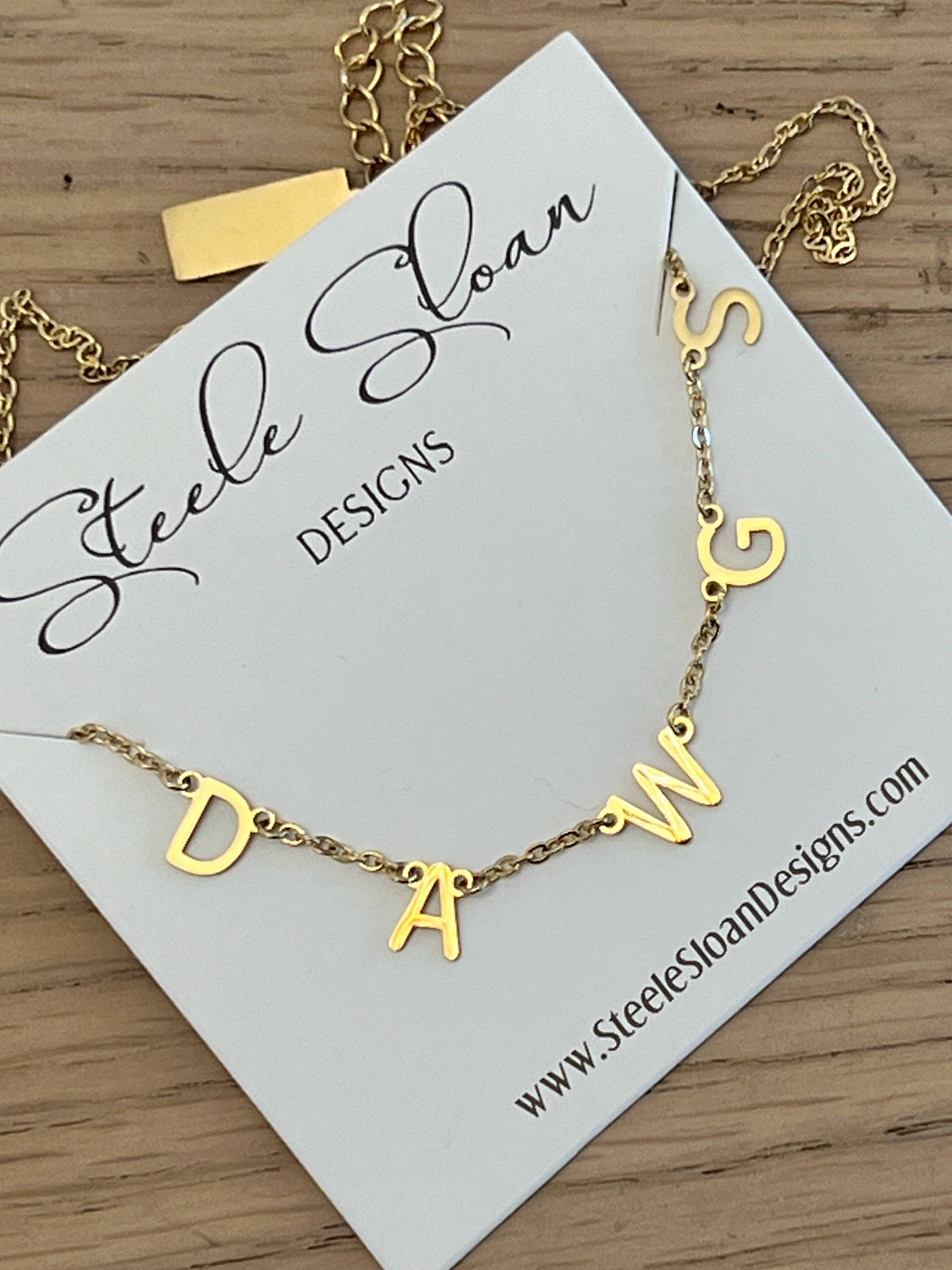 Gold DAWGS Dangle Layer Necklace