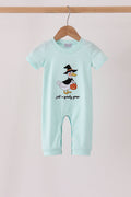 Blue goose embroidery romper