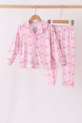 Pink Santa Bamboo Pajama Set