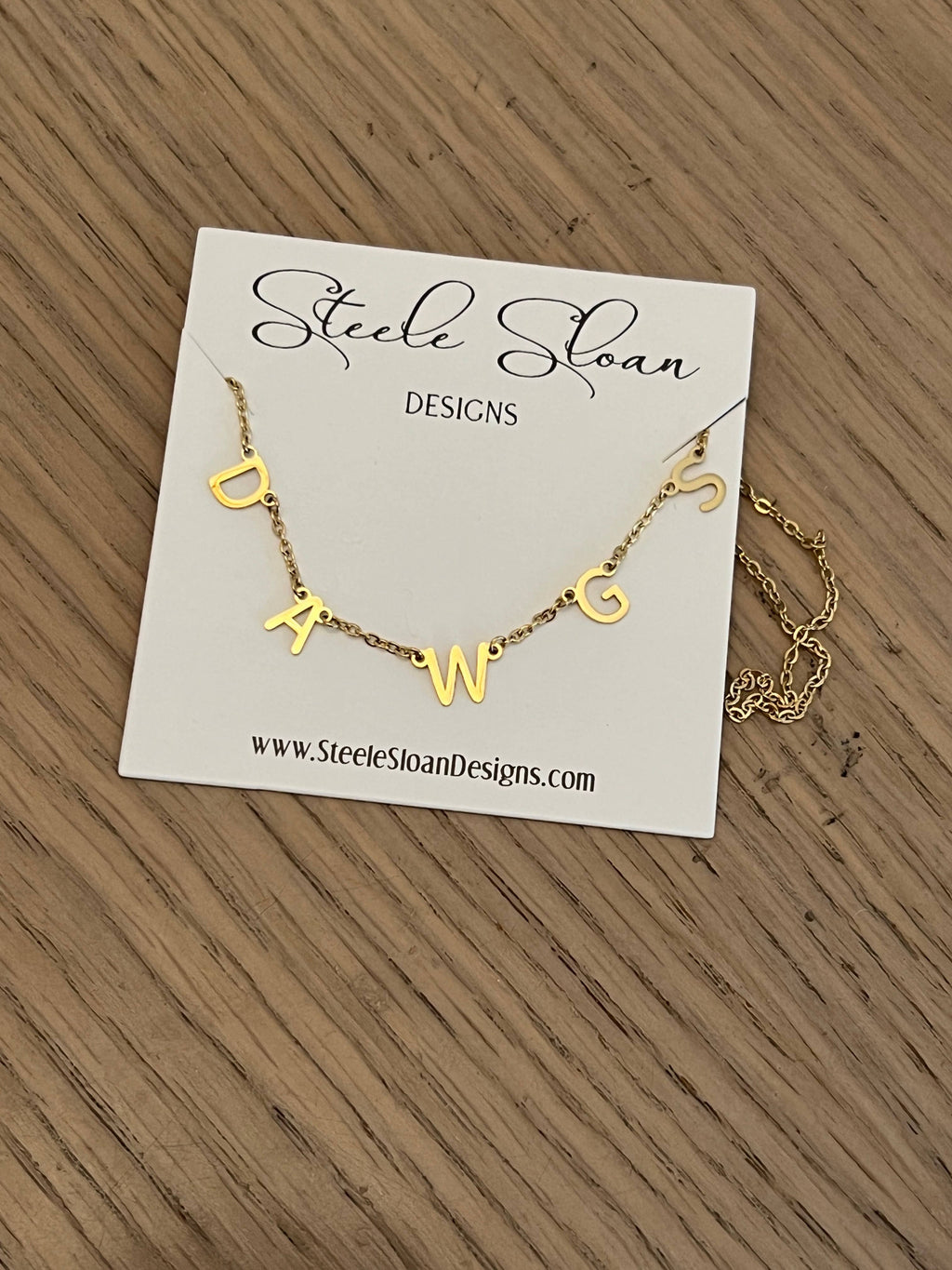 Gold DAWGS Dangle Layer Necklace