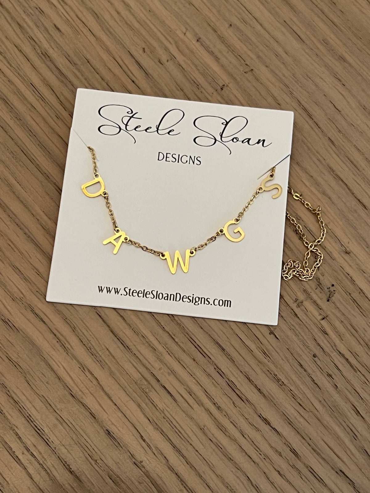 Gold DAWGS Dangle Layer Necklace