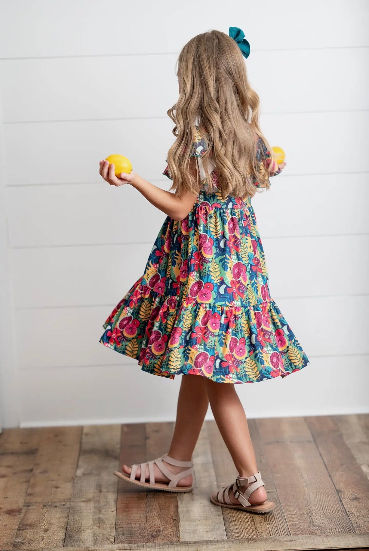 Girls Tropical Flutter Sleeve Twirl