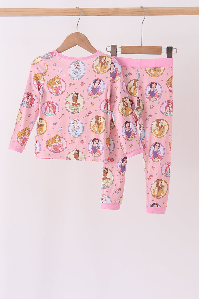 Pink Princess Bamboo Pajama Set